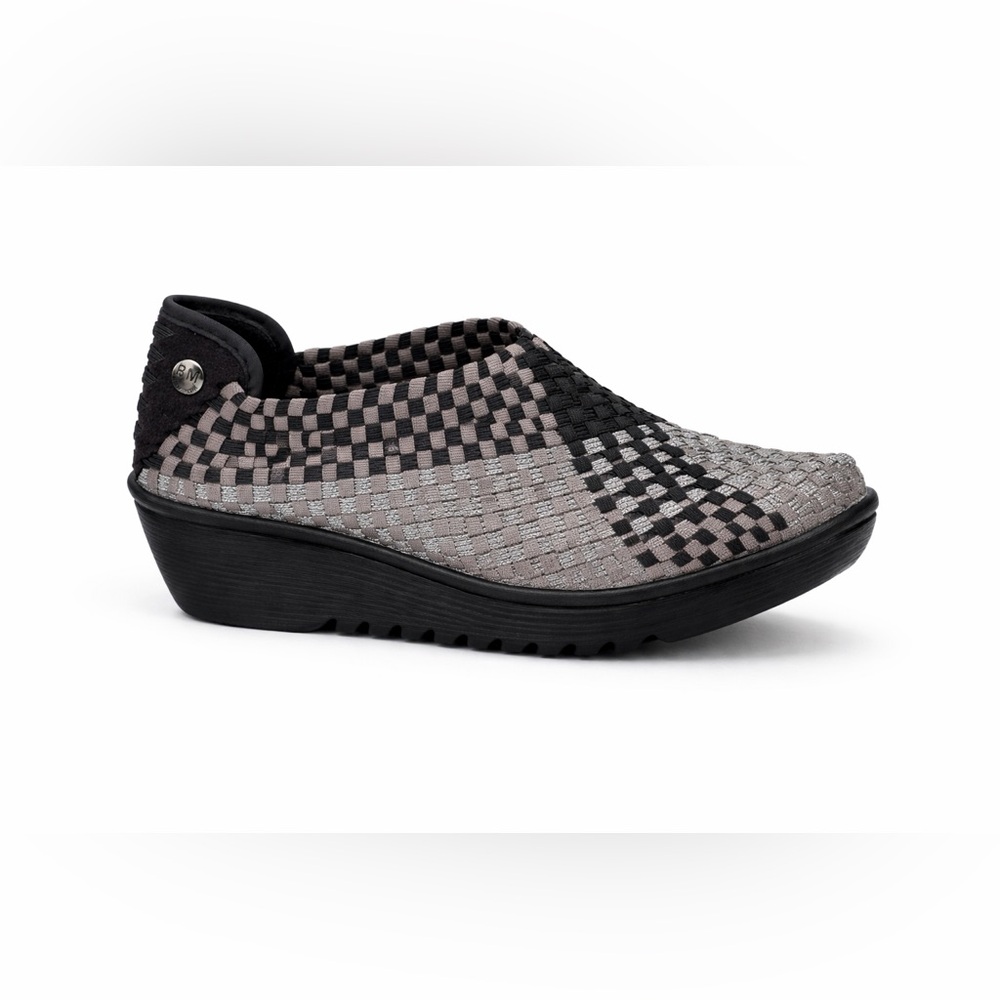 Bernie Mev Gem Yael Woven Platform Comfort Shoe Metallic Neutral NIB Size 5